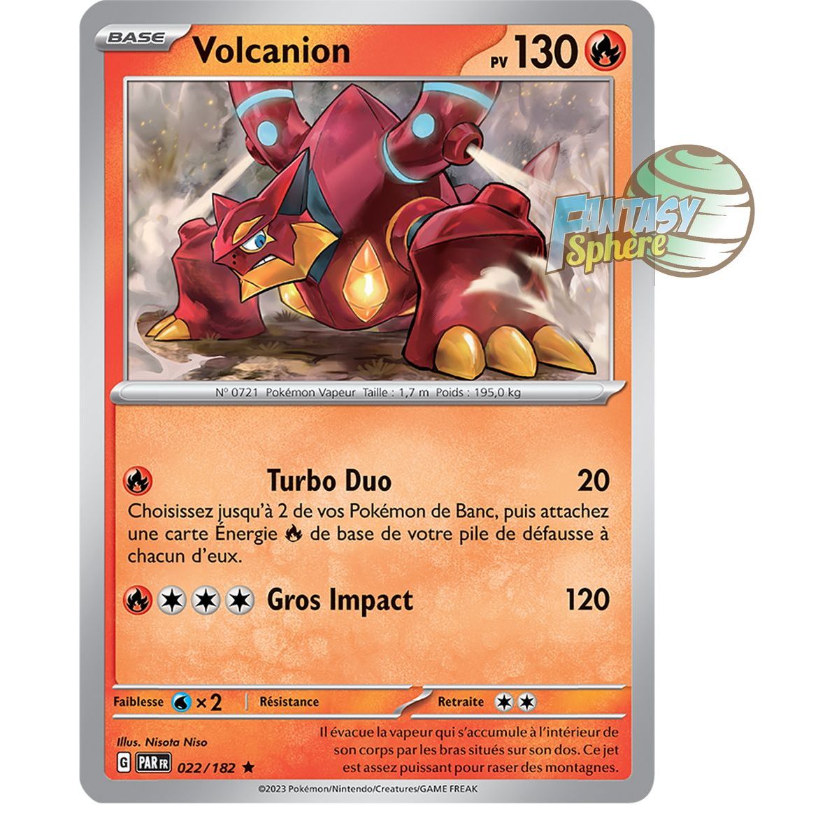 Volcanion - Holo Rare 22/182 - Ecarlate et Violet Faille Paradoxe