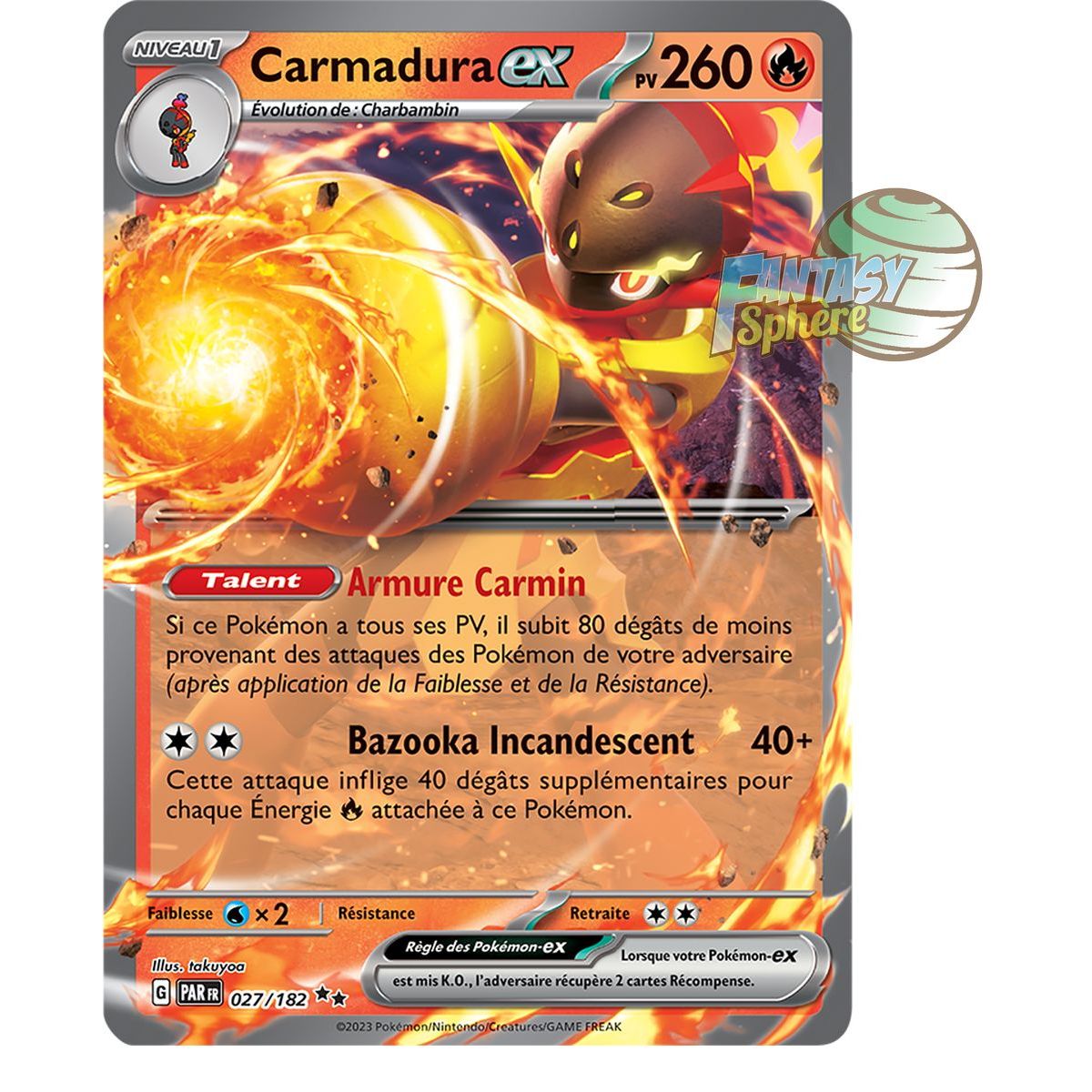 Item Carmadura EX - Double Rare 27/182 - Ecarlate et Violet Faille Paradoxe
