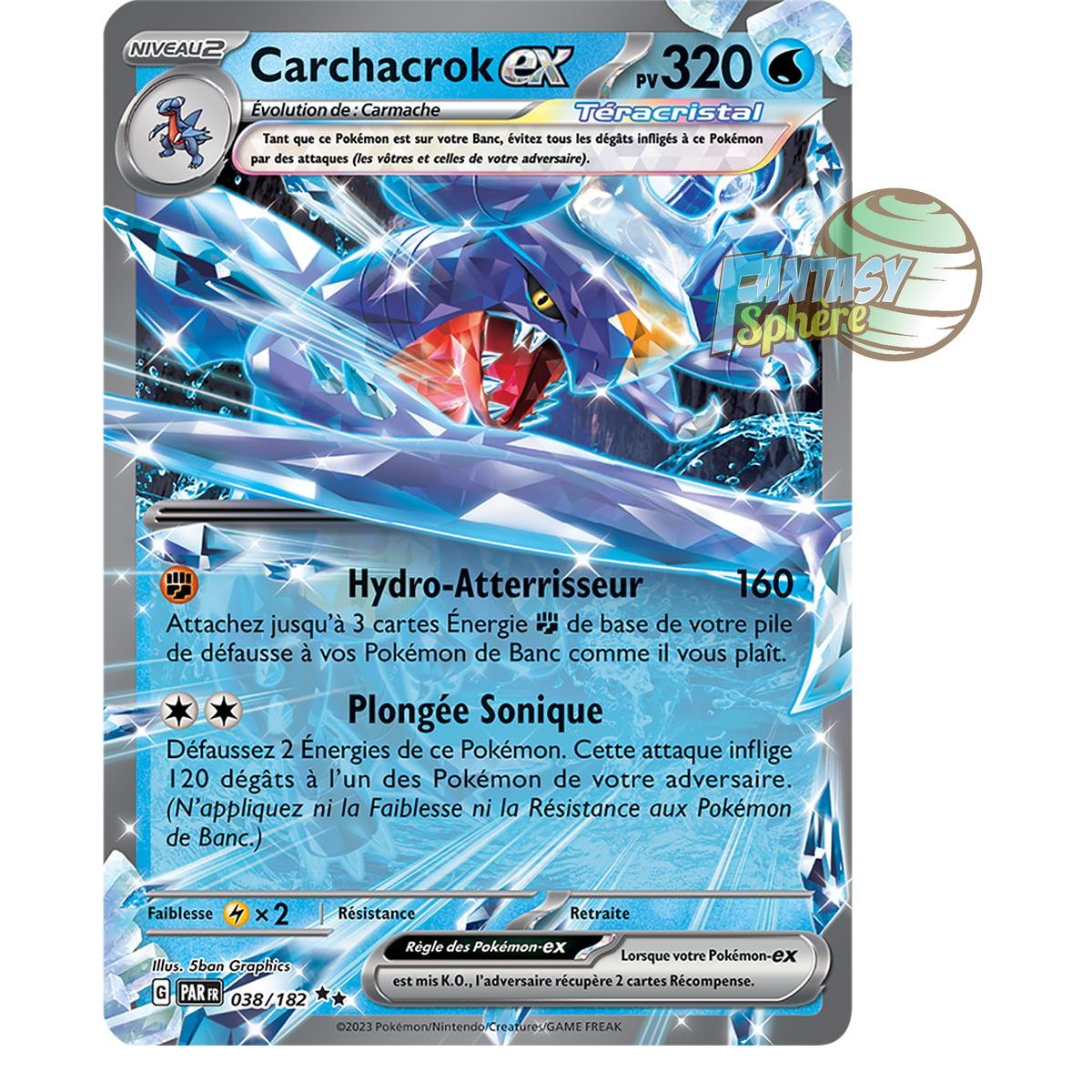 Carchacrok EX - Double Rare 38/182 - Ecarlate et Violet Faille Paradoxe