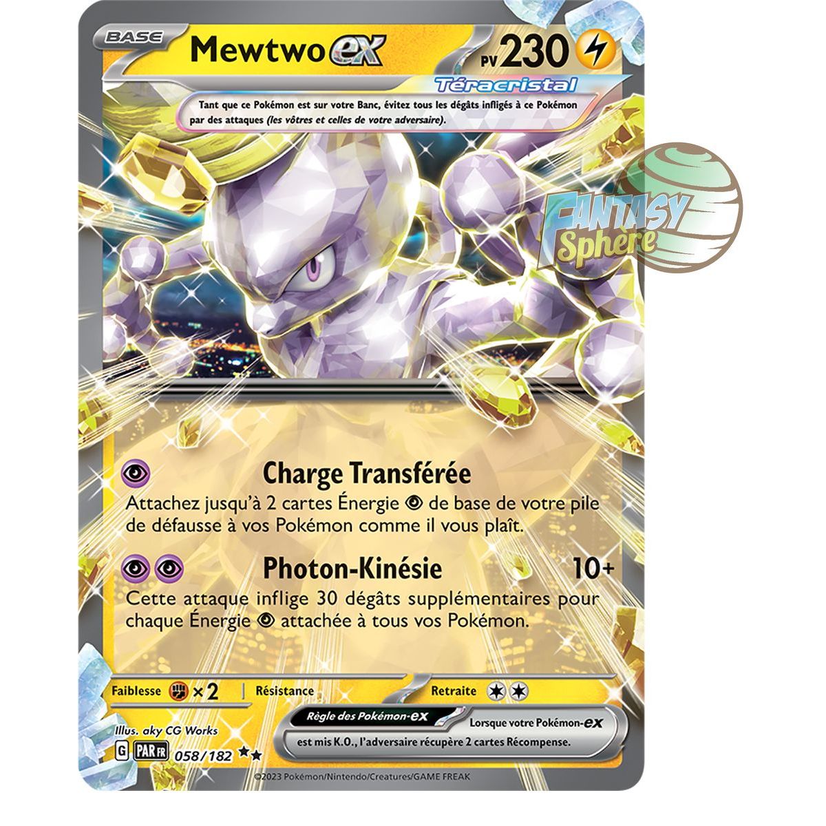 Mewtwo EX - Double Rare 58/182 - Ecarlate et Violet Faille Paradoxe