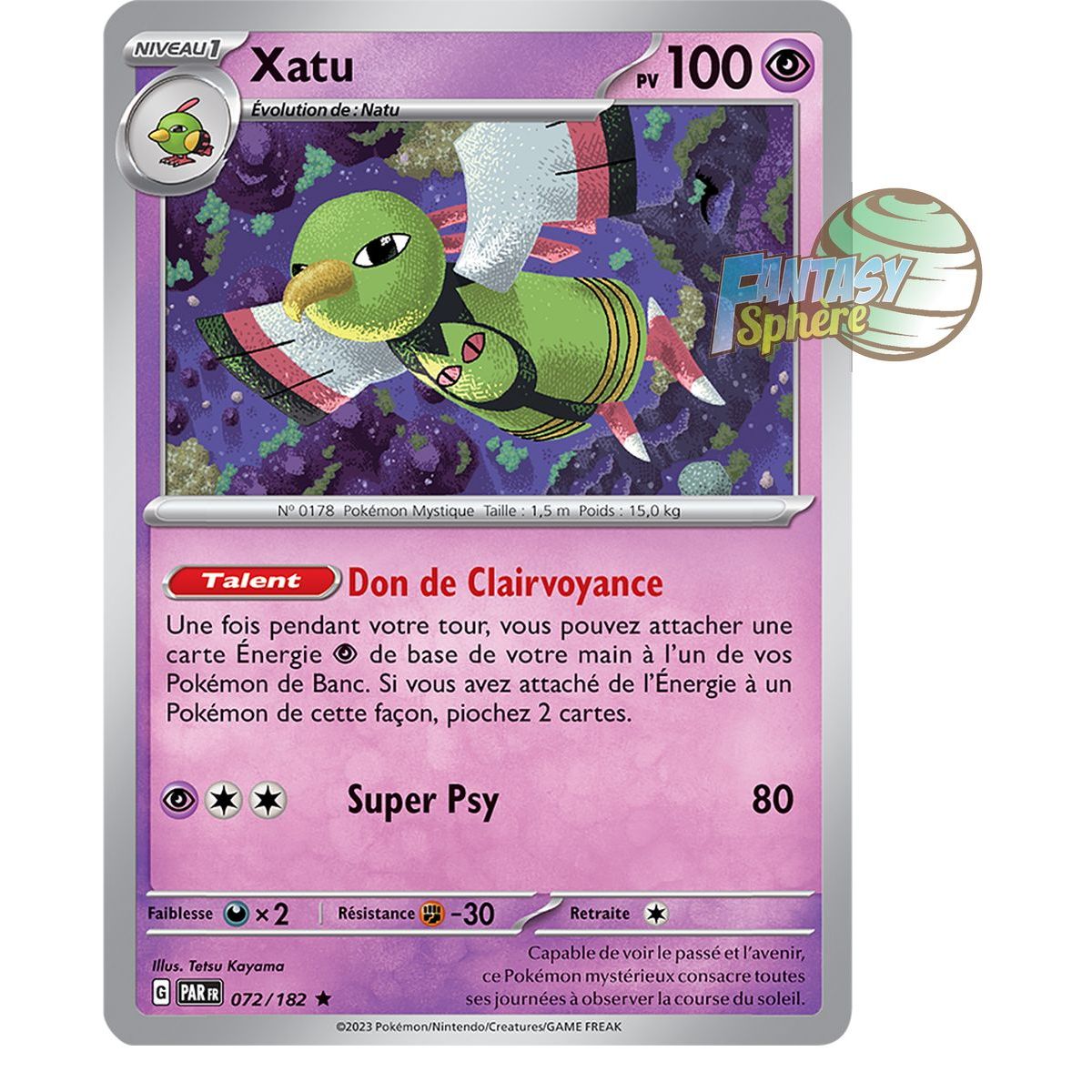 Xatu - Holo Rare 72/182 - Ecarlate et Violet Faille Paradoxe