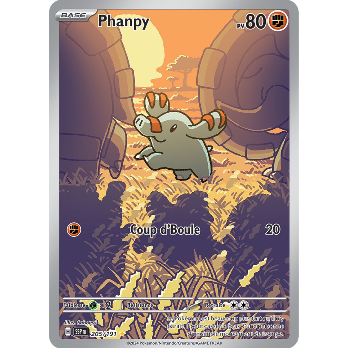 Phanpy - Illustration Rare 205/191 - Ecarlate et Violet Etincelle Déferlante
