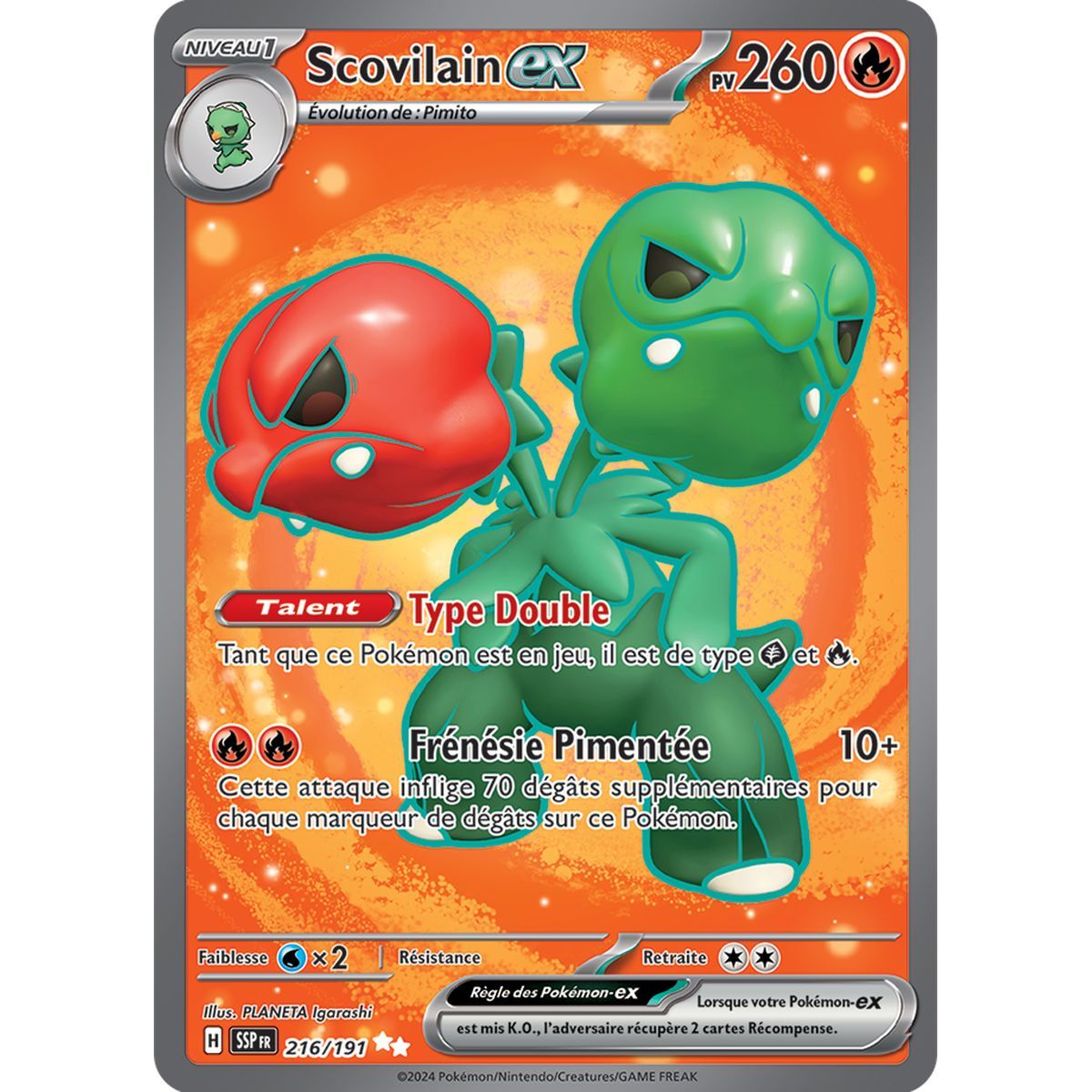 Item Scovilain-ex - Ultra Rare 216/191 - Ecarlate et Violet Etincelle Déferlante