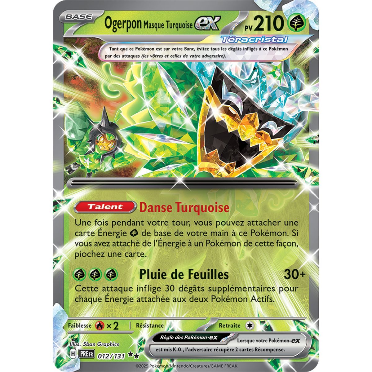 Ogerpon Masque Turquoise-ex - Double Rare 12/131 - Ecarlate et Violet 8.5 Évolutions Prismatiques