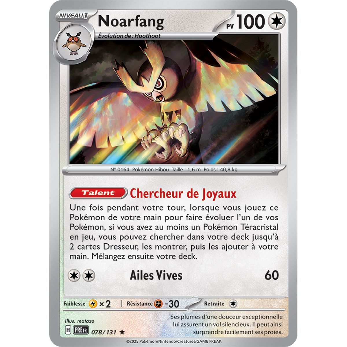 Noarfang - Holo Rare 78/131 - Ecarlate et Violet 8.5 Évolutions Prismatiques