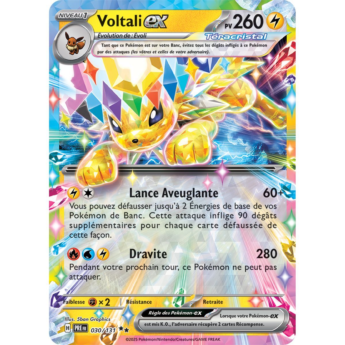 Voltali-ex - Double Rare 30/131 - Ecarlate et Violet 8.5 Évolutions Prismatiques