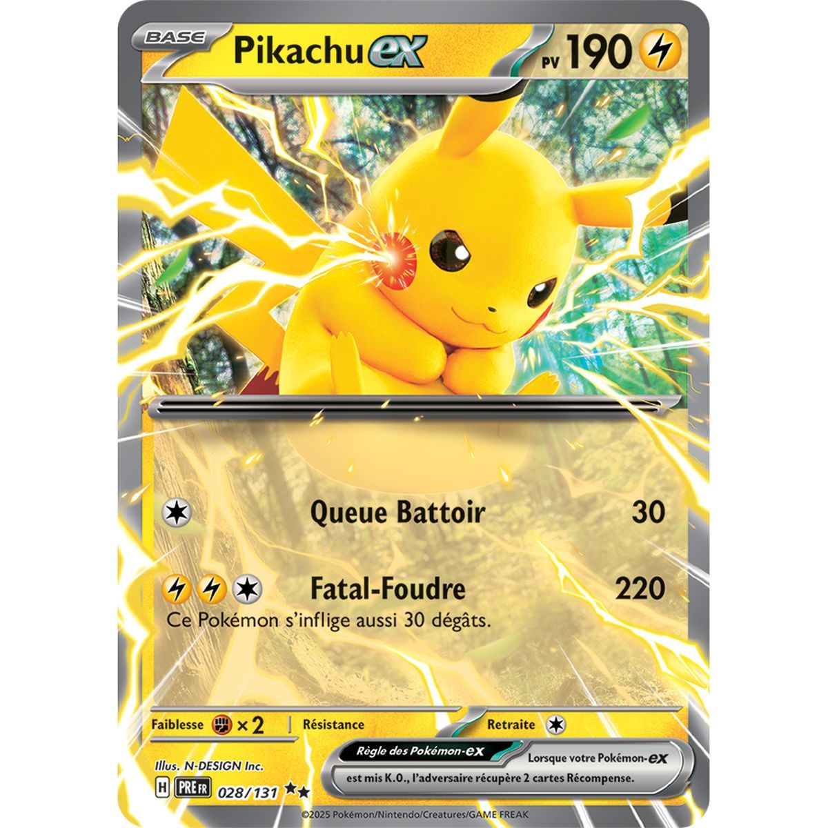 Pikachu-ex - Double Rare 28/131 - Ecarlate et Violet 8.5 Évolutions Prismatiques