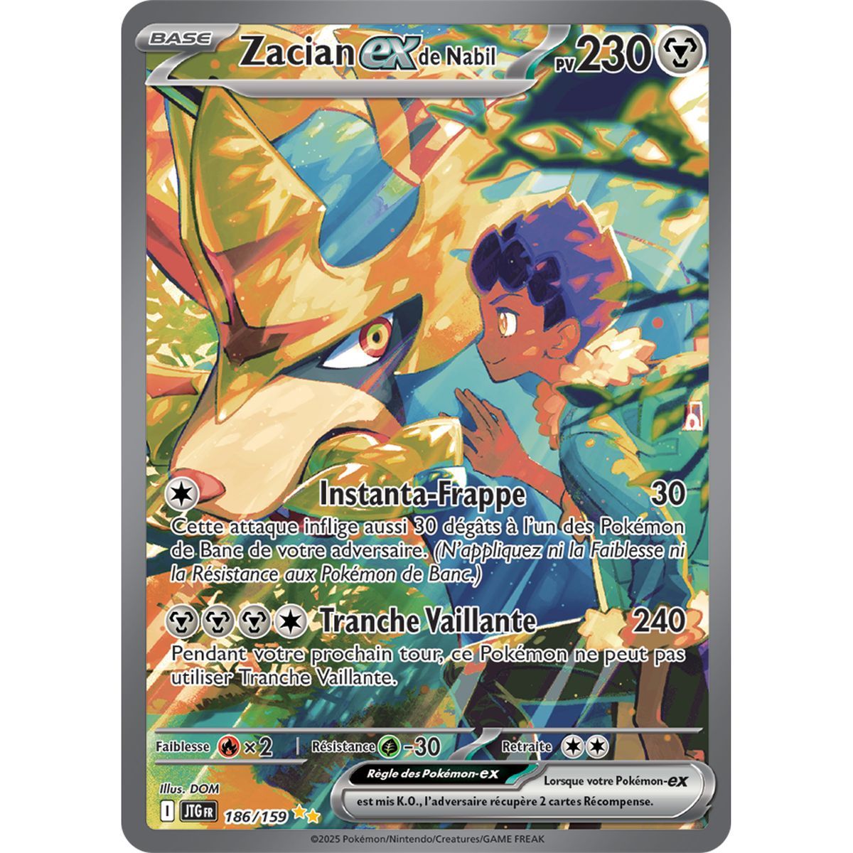 Zacian-exde Nabil - Special Illustration Rare 186/159 - Ecarlate et Violet 9 Aventures Ensemble