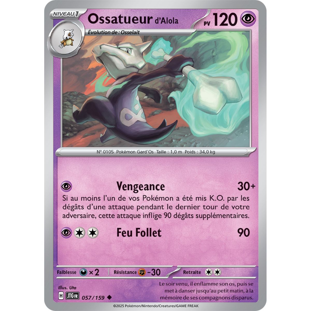 Ossatueur d’Alola - Reverse 57/159 - Ecarlate et Violet 9 Aventures Ensemble