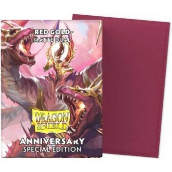 100 Protèges Cartes - Standard - Dual Anniversary Red Gold - Dragon Shield