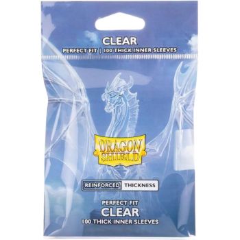 photo 100 Protèges Cartes - Standard - Perfect Fit Transparent Thick - Dragon Shield