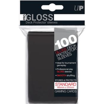 100 Protèges Cartes - Standard - Pro-Gloss : Noir Black - Ultra Pro