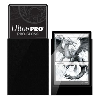 100 Protèges Cartes - Standard - Pro-Gloss : Noir Black - Ultra Pro