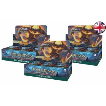 Magic The Gathering - Lot de 3 Boite de Booster - Set - Le Seigneur des Anneaux : Chroniques de la Terre du Milieu - EN