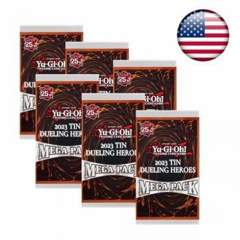 Item Yu-Gi-Oh! - Lot de 6 Boosters Mega Pack Tin Box 25ème Anniversaire 2023 - Les Héros du Duel - Americain US