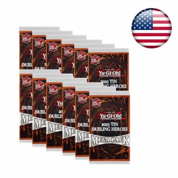 Item Yu-Gi-Oh! - Lot de 12 Boosters Mega Pack Tin Box 25ème Anniversaire 2023 - Les Héros du Duel - Americain US