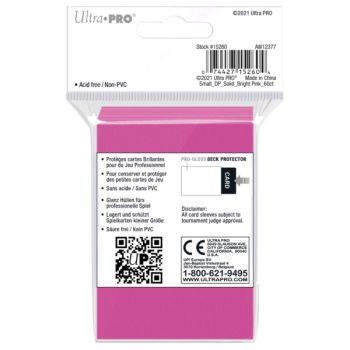 60 Protèges Cartes - Small - Bright Pink - PRO-Gloss Ultra Pro