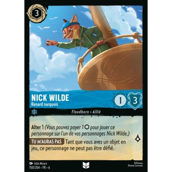 Item Nick Wilde, Renard narquois - 150/204 - AZS - La Mer Azurite - Brillante - Premium - Français