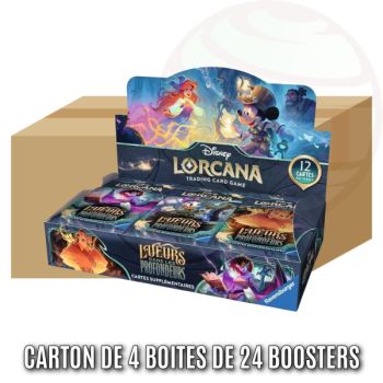 photo Carton de 4 Boites de 24 Boosters - Chapitre 10 : Lueurs des Profondeurs - Disney Lorcana - Set 10 - FR