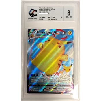 [CCC 8 - Exc - NM] - Carte Gradée - Pikachu Surfeur VMAX 009/025 - Epee & Bouclier : Celebrations - 2021 - Pokémon - Français