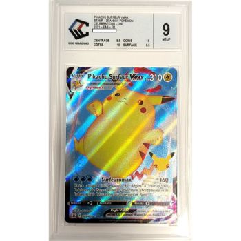 [CCC 9 - Neuf] - Carte Gradée - Pikachu Surfeur VMAX 009/025 - Epee & Bouclier : Celebrations - 2021 - Pokémon - Français