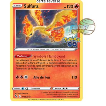 Item Sulfura - Reverse 12/78 - Epee et Bouclier 10.5 Pokemon GO