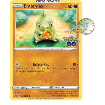 Item Embrylex - Reverse 37/78 - Epee et Bouclier 10.5 Pokemon GO