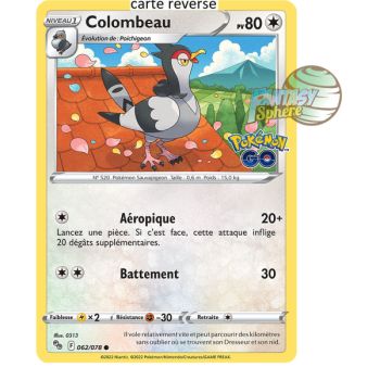 Item Colombeau - Reverse 62/78 - Epee et Bouclier 10.5 Pokemon GO