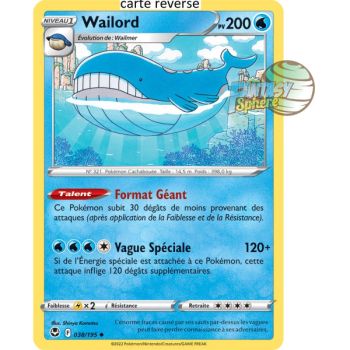 Item Wailord - Reverse 38/195 - Epee et Bouclier 12 Tempete Argentée
