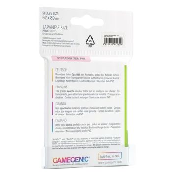 Gamegenic - Japanese Size - 60 Prime Sleeves Lime - 62x89 Small (60)