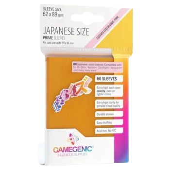 Gamegenic - Japanese Size - 60 Prime Sleeves Orange - 62x89 Small (60)