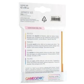 Gamegenic - Japanese Size - 60 Prime Sleeves Orange - 62x89 Small (60)