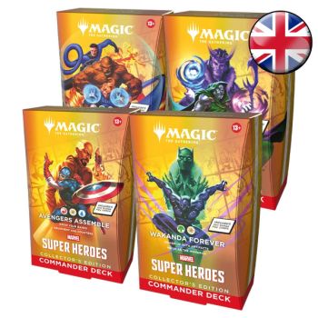Lot de 4 Decks Commander Edition Collector - Marvel Super Heroes - Magic The Gathering - FR