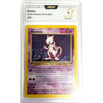 [PCA 6 - Très Bon] - Carte Gradée - Mewtwo 10/102 - Set de Base - 1999 - Pokémon - Français