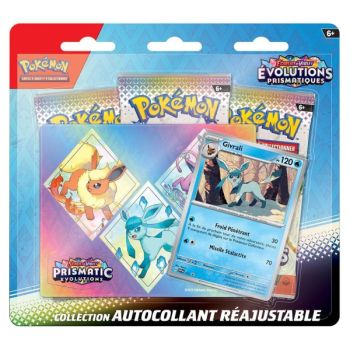 Tri-Pack - 3 Boosters - Collection Autocollant : Nymphali/Givrali/Phyllalli - Ecarlate et Violet - Evolutions Prismatiques [SV8.5][EV08.5] - Pokémon - FR 🇫🇷 (Modèle Aléatoire)
