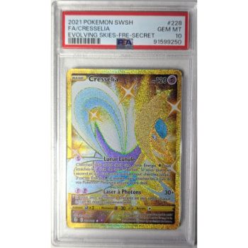 [PSA 10 - Gem Mint] - Carte Gradée - Cresselia 228/203 - Epee & Bouclier : Evolution Celeste - 2021 - Pokémon - Français