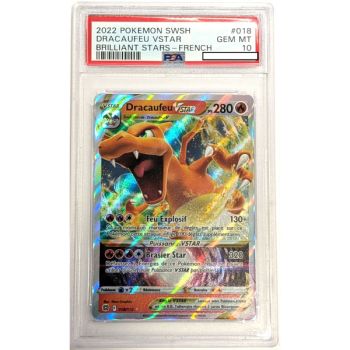 [PSA 10 - Gem Mint] - Carte Gradée - Dracaufeu VSTAR 018/172 - Epée & Bouclier : Stars Étincelantes - 2022 - Pokémon - Français
