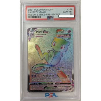[PSA 10 - Gem Mint] - Carte Gradée - Mew Vmax 268/264 - Epee & Bouclier : Poing de Fusion - 2021 - Pokémon - Français