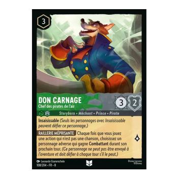 Item Don Carnage, Chef des pirates de l'air - 108/204 - ROJ - Le Règne de Jafar - Brillante - Premium - Français