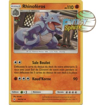Item Rhinoféros - Peu commune 94/214 - Soleil et Lune 10 Alliance Infaillible