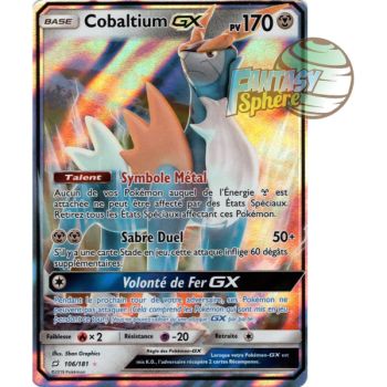 Item Cobaltium GX - Ultra Rare 106/181 - Soleil et Lune 9 Duo de Choc