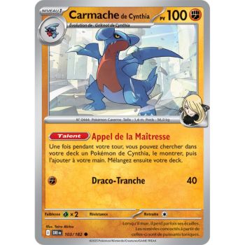 Item Carmache de Cynthia - Reverse 103/182 - Ecarlate et Violet 10 Rivalités Destinées