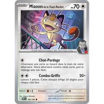Item Miaouss de la Team Rocket - Commune 149/182 - Ecarlate et Violet 10 Rivalités Destinées