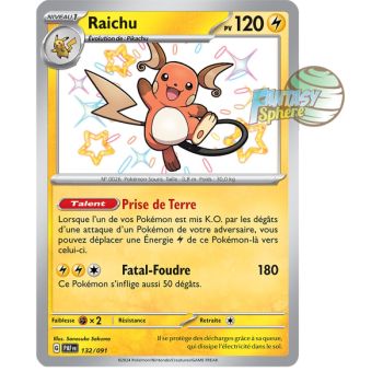 Item Raichu -  Shiny Rare 132/91 - Ecarlate et Violet Destinées de Paldea