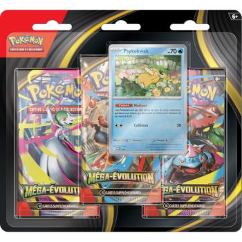 Tri-Pack - 3 Boosters - Psykokwak/Akwakwak- Méga-Évolution - [ME01 - MEG] - Pokémon - FR (Modèle Aléatoire)
