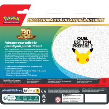 Tri-Pack Collection Sticker Réajustable - 3 Boosters - Noadkoko d'Alola/Lucario - 30e Anniversaire [ME05.5][30C] - Pokémon - FR