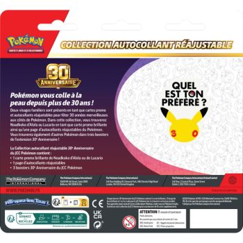 Tri-Pack Collection Sticker Réajustable - 3 Boosters - Noadkoko d'Alola/Lucario - 30e Anniversaire [ME05.5][30C] - Pokémon - FR