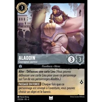 Item Aladdin, Courageux sauveur - 171/204 - URR - Le Retour d'Ursula - Brillante - Premium - Français