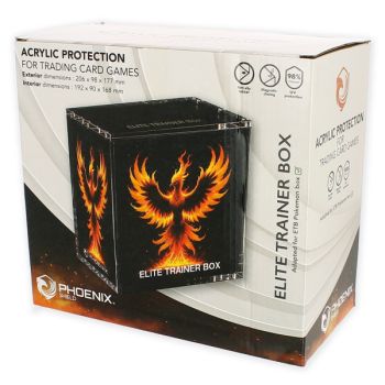 Vitrine de Protection en Plexiglass pour Coffret Dresseur d'Élite (ETB) - Couvercle Aimanté - Phoenix Shield