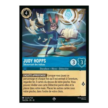 Item Judy Hopps, Découvrant des indices - 156/204 - WHW - Lueurs dans les Profondeurs - Super Rare - Français